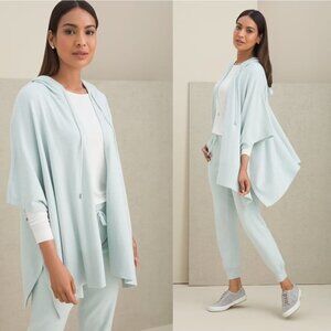 Chico's Cashmere Blend Hooded Ruana Open Pink Wrap O/S